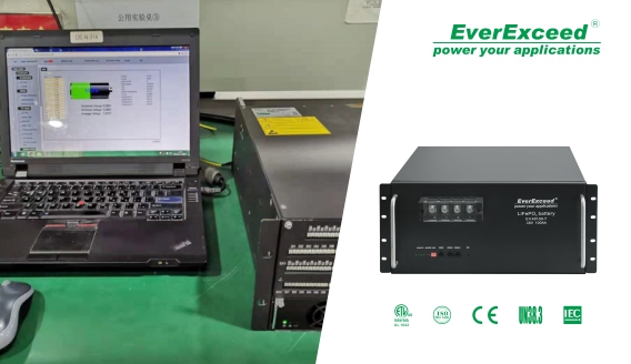 La batterie au lithium télécom montée en rack d'EverExceed est désormais compatible avec le redresseur de marque DPC