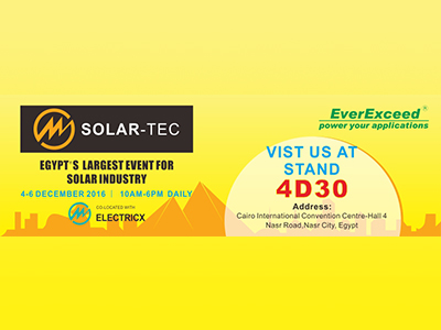 Bienvenue pour visiter EverExceed à Electricx & Solar-Tec 2016