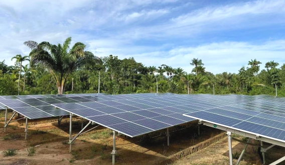 Assistance technique sur site d'EverExceed pour un projet de batterie solaire au Suriname