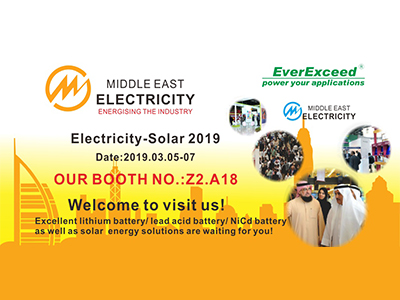 Bienvenue pour visiter EverExceed à Middle East Electricity - Solar 2019
