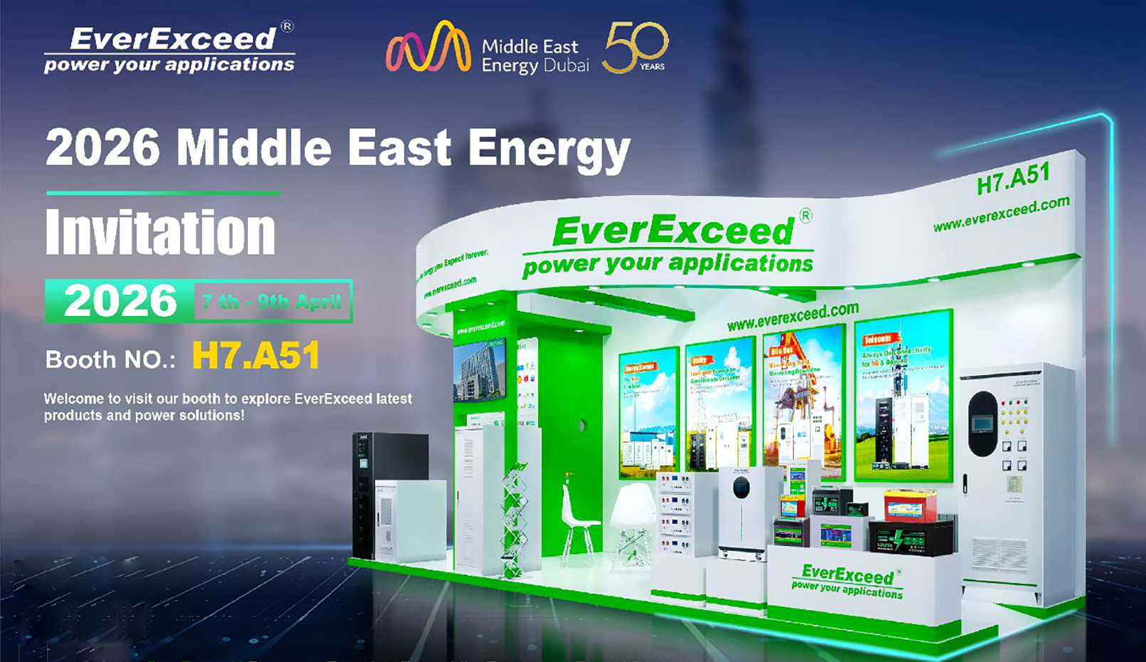 Rejoignez EverExceed au salon Middle East Energy 2026 – Une énergie fiable pour les industries énergétiques critiques